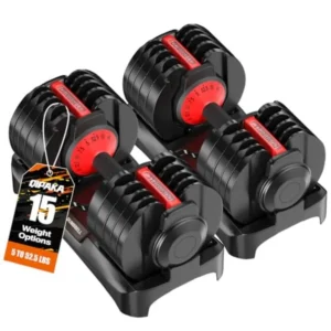 Adjustable Dumbbells Set, 15 in 1 Free Adjustable Weights